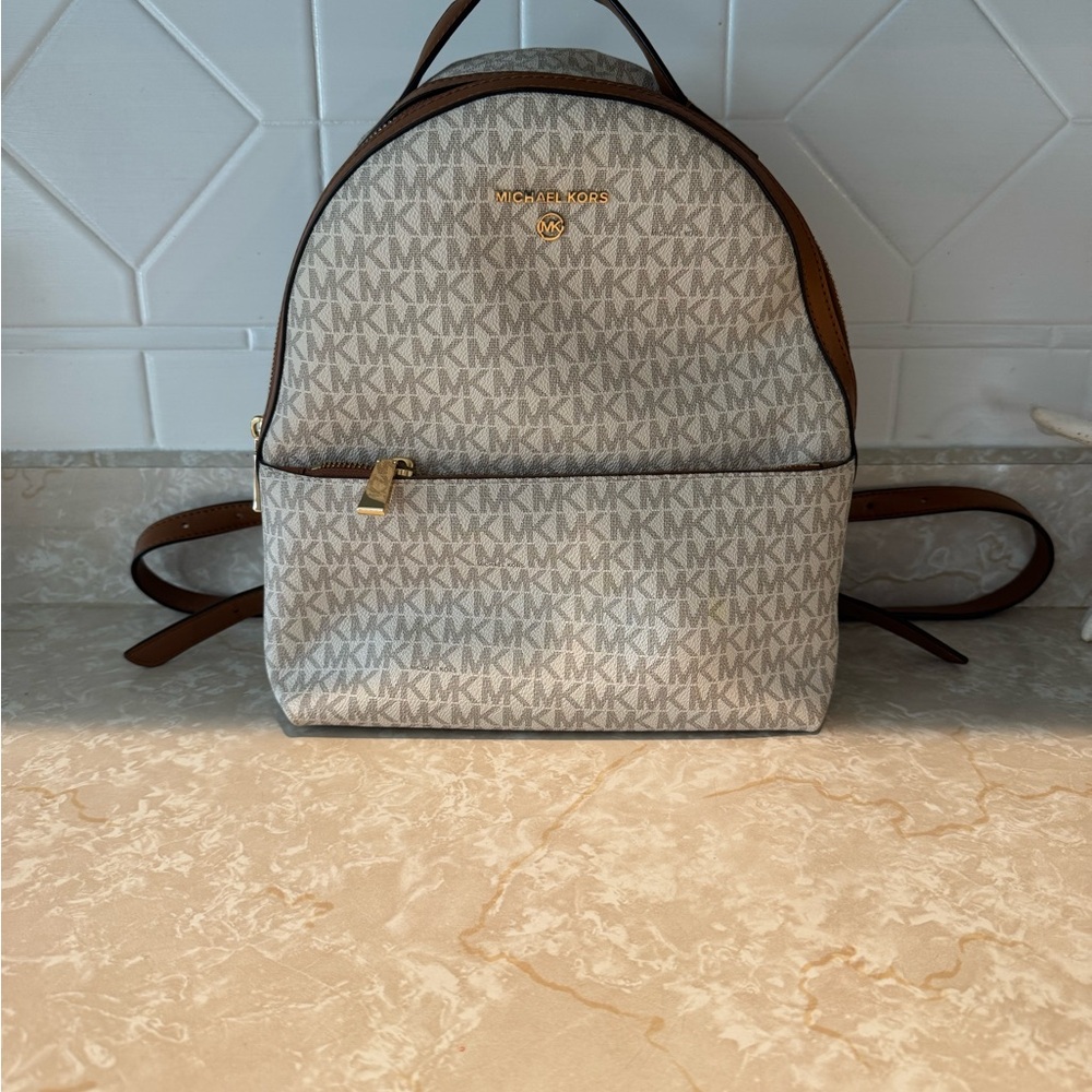 Michael Kors Beige Brown Grey  Backpack